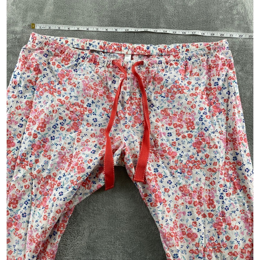 Old Navy Intimates Womens XL Floral Pajama Pants Pink Red White Wide Leg Lounge - Picture 4 of 16